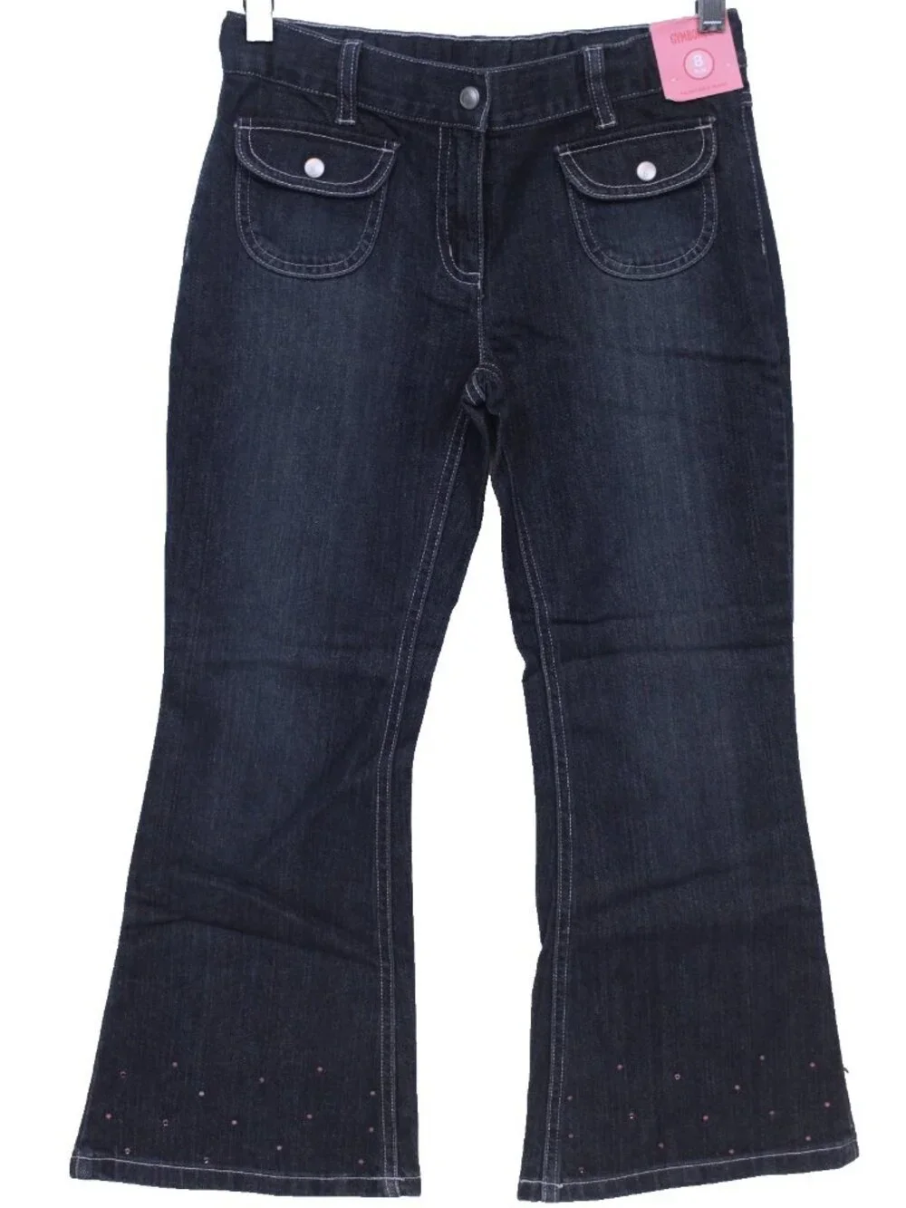 2008 Gymboree Sweeter Than Chocolate Jeans sz 8 Plus Rhinestones Flare Denim